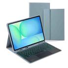 For Samsung Galaxy Tab S10 FE+ PST-X620 Touchpad Backlight Bluetooth Keyboard Leather Tablet Case(Misky Blue) - 1