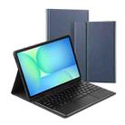 For Samsung Galaxy Tab S10 FE+ PSC-X620 Touchpad Bluetooth Keyboard Leather Tablet Case(Dark Blue) - 1