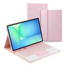 For Samsung Galaxy Tab S10 FE+ PSC-X620 Touchpad Bluetooth Keyboard Leather Tablet Case(Pink) - 1