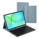For Samsung Galaxy Tab S10 FE+ PSC-X620 Touchpad Bluetooth Keyboard Leather Tablet Case(Misky Blue) - 1
