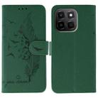 For Honor X6c 4G Feather Pattern Litchi Texture Leather Phone Case(Green) - 1
