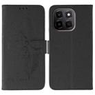 For Honor X6c 4G Feather Pattern Litchi Texture Leather Phone Case(Black) - 1