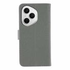 For Honor 400 Pro Global 160.8mm Feather Pattern Litchi Texture Leather Phone Case(Gray) - 3