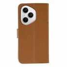 For Honor 400 Pro Global 160.8mm Feather Pattern Litchi Texture Leather Phone Case(Brown) - 3