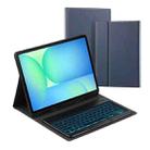 For Samsung Galaxy Tab S10 FE+ PSD-X620 Backlight Bluetooth Keyboard Leather Tablet Case(Dark Blue) - 1