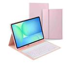 For Samsung Galaxy Tab S10 FE+ PSD-X620 Backlight Bluetooth Keyboard Leather Tablet Case(Pink) - 1