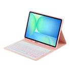 For Samsung Galaxy Tab S10 FE+ PSD-X620 Backlight Bluetooth Keyboard Leather Tablet Case(Pink) - 3