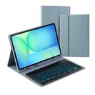For Samsung Galaxy Tab S10 FE+ PSD-X620 Backlight Bluetooth Keyboard Leather Tablet Case(Misky Blue) - 1