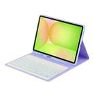 For Samsung Galaxy Tab S10 FE+ PSD-X620 Backlight Bluetooth Keyboard Leather Tablet Case(Purple) - 3
