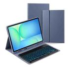 For Samsung Galaxy Tab S10 FE+ PSD-X620 Backlight Bluetooth Keyboard Leather Tablet Case(Lavender) - 1