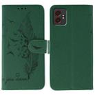 For Samsung Galaxy XCover7 Pro Feather Pattern Litchi Texture Leather Phone Case(Green) - 1