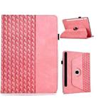 For Samsung Galaxy Tab S10 FE / S9 Rotatable Building Blocks Embossed Smart Leather Tablet Case(Pink) - 1
