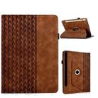 For Samsung Galaxy Tab S10 FE / S9 Rotatable Building Blocks Embossed Smart Leather Tablet Case(Brown) - 1