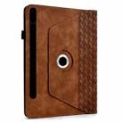 For Samsung Galaxy Tab S9 FE+ / S9+ Rotatable Building Blocks Embossed Smart Leather Tablet Case(Brown) - 3