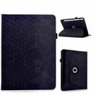 For Samsung Galaxy Tab S9 FE+ / S9+ Rotatable Building Blocks Embossed Smart Leather Tablet Case(Black) - 1