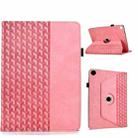 For Samsung Galaxy Tab A9+ Rotatable Building Blocks Embossed Smart Leather Tablet Case(Pink) - 1