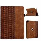 For Samsung Galaxy Tab A9+ Rotatable Building Blocks Embossed Smart Leather Tablet Case(Brown) - 1