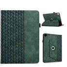 For Samsung Galaxy Tab A9+ Rotatable Building Blocks Embossed Smart Leather Tablet Case(Green) - 1