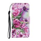 For Samsung Galaxy A01 Coloured Drawing Pattern Horizontal Flip PU Leather Case with Holder & Card Slots & Wallet & Lanyard(Rose Butterfly) - 2
