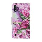 For Samsung Galaxy A01 Coloured Drawing Pattern Horizontal Flip PU Leather Case with Holder & Card Slots & Wallet & Lanyard(Rose Butterfly) - 3