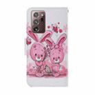 For Samsung Galaxy Note 20 Ultra Coloured Drawing Pattern Horizontal Flip PU Leather Case with Holder & Card Slots & Wallet & Lanyard(Cute Rabbit) - 3