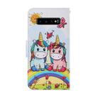 For Samsung Galaxy S10 Coloured Drawing Pattern Horizontal Flip PU Leather Case with Holder & Card Slots & Wallet & Lanyard(Couple Unicorn) - 3