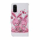For Samsung Galaxy S20 Coloured Drawing Pattern Horizontal Flip PU Leather Case with Holder & Card Slots & Wallet & Lanyard(Cute Rabbit) - 3
