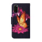 For Samsung Galaxy S20 Coloured Drawing Pattern Horizontal Flip PU Leather Case with Holder & Card Slots & Wallet & Lanyard(Big Golden Butterfly) - 2