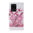 For Samsung Galaxy S20 Ultra Coloured Drawing Pattern Horizontal Flip PU Leather Case with Holder & Card Slots & Wallet & Lanyard(Cute Rabbit) - 3
