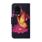 For Samsung Galaxy S20 Ultra Coloured Drawing Pattern Horizontal Flip PU Leather Case with Holder & Card Slots & Wallet & Lanyard(Big Golden Butterfly) - 3