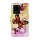 For Samsung Galaxy S20 Ultra Coloured Drawing Pattern Horizontal Flip PU Leather Case with Holder & Card Slots & Wallet & Lanyard(Chrysanthemum Butterfly) - 3