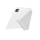 For iPad Air 11 2024 / 2025 Y-Fold Clear Acrylic Glitter Smart Leather Tablet Case(Silver) - 3
