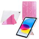 For iPad mini 2024 / mini 6 Y-Fold Clear Acrylic Glitter Smart Leather Tablet Case(Pink) - 1