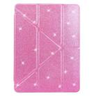 For iPad mini 2024 / mini 6 Y-Fold Clear Acrylic Glitter Smart Leather Tablet Case(Pink) - 2