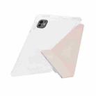 For iPad Air 13 2024 / 2025 / Pro 12.9 Y-Fold Clear Acrylic Glitter Smart Leather Tablet Case(Rose Gold) - 3
