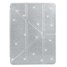 For iPad Air 13 2024 / 2025 / Pro 12.9 Y-Fold Clear Acrylic Glitter Smart Leather Tablet Case(Silver) - 2