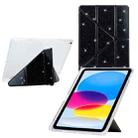 For iPad 10.2 2021 / Air 10.5 Y-Fold Clear Acrylic Glitter Smart Leather Tablet Case(Black) - 1