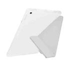 For iPad 9.7 2018 / 2017 / Air 2 / 1 Y-Fold Clear Acrylic Glitter Smart Leather Tablet Case(Silver) - 3