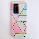 For Huawei P40 Plating Marble Pattern Soft TPU Protective Case(Colorful Lattice) - 2