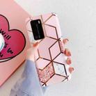 For Huawei P40 Pro / P40 Pro+ Plating Marble Pattern Soft TPU Protective Case(Pink Lattice) - 1