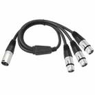 XLR Male to 3 XLR Female 3-Way Splitter Audio Cable, Length: 60cm - 1