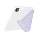 For Xiaomi Pad 7 / 7 Pro Y-Fold Clear Acrylic Glitter Smart Leather Tablet Case(Purple) - 3