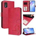 For Tecno Pop 6C / itel A18 Litter Panda Embossing RFID Leather Phone Case with Lanyard(Rose Red) - 1