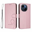 For Tecno Spark Go 1 / Go 1S / Go 2025 Litter Panda Embossing RFID Leather Phone Case with Lanyard(Pink) - 2