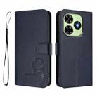 For Tecno Spark Go 2024 / Spark 20 4G Litter Panda Embossing RFID Leather Phone Case with Lanyard(Blue) - 2