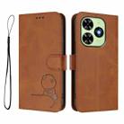 For Tecno Spark Go 2024 / Spark 20 4G Litter Panda Embossing RFID Leather Phone Case with Lanyard(Brown) - 2