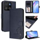 For itel A05s Litter Panda Embossing RFID Leather Phone Case with Lanyard(Blue) - 1