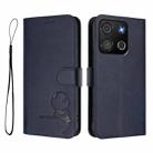 For itel A05s Litter Panda Embossing RFID Leather Phone Case with Lanyard(Blue) - 2