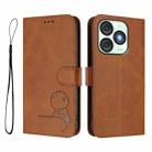 For itel A50 Litter Panda Embossing RFID Leather Phone Case with Lanyard(Brown) - 2