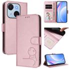 For itel A50C Litter Panda Embossing RFID Leather Phone Case with Lanyard(Pink) - 1